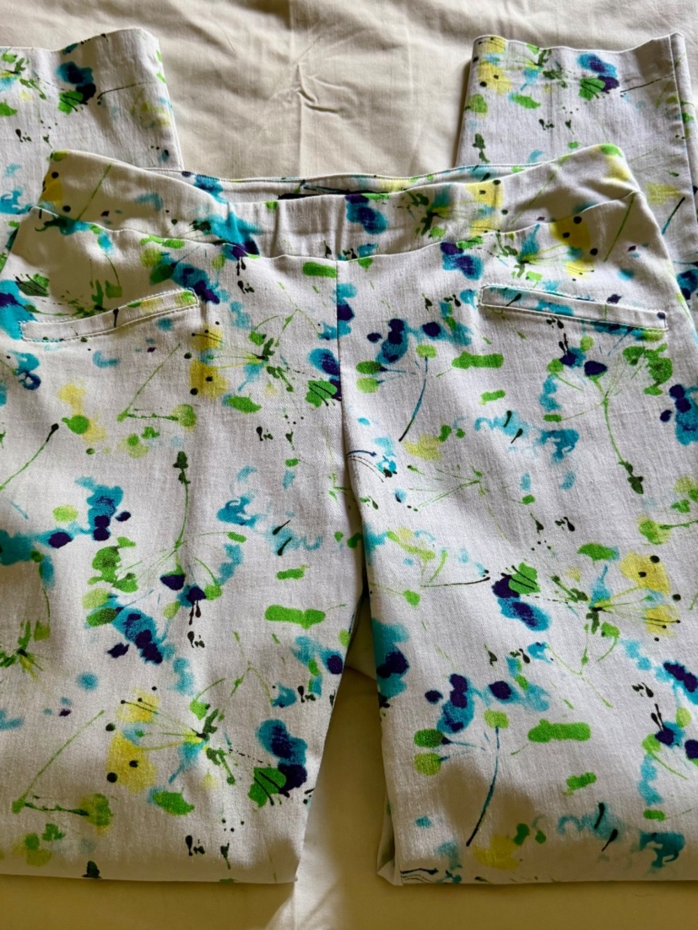 Insight New York Stretch Pull-On Abstract Floral Ankle Trousers - Size 4 - Picture 3 of 6